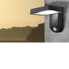   Led lámpatest , napelemes , mozgásérzékelős , oldalfali , 4.5 Watt , meleg fehér , kültéri , fekete , IP44 , EGLO , PASTION , 98191