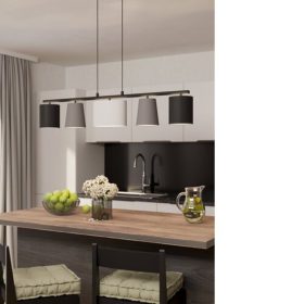   EGLO , 98588 , ALMEIDA 1 , függeszték , E14 , 5X25W , IP20 , fekete, szürke, fehér