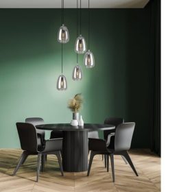   EGLO , 98617 , ALOBRASE , függeszték , E27 , 5X40W , IP20 , fekete-átlátszó