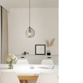   LED lámpa , függeszték , mennyezeti , 20 cm , E27 foglalattal , 40W , fekete , EGLO , ARISCANI, 98651