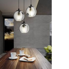   LED lámpa , függeszték , mennyezeti , 42.5 cm , 3 x E27 foglalat , fekete , EGLO , ARISCANI , 98653