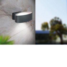   LED lámpa , oldalfali , 2 irányú , 10W , meleg fehér , antracit , kültéri , IP44 , EGLO , CHINOA , 98711