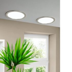   LED panel , 16.5W , süllyesztett , kerek , természetes fehér , matt nikkel keret , EGLO , FUEVA 5 , 99155