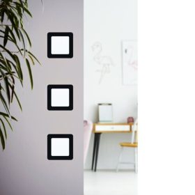  LED panel , 5.5W , süllyesztett , négyzet , természetes fehér , fekete keret , EGLO , FUEVA 5 , 99187