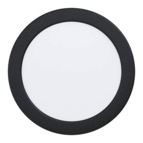   LED panel , 10.5W , süllyesztett , kerek , meleg fehér , fekete keret , IP44 , EGLO , FUEVA 5 , 99212