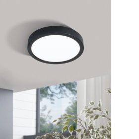   LED panel , 16.5W , falon kívüli , kerek , természetes fehér , fekete keret , EGLO , FUEVA 5 , 99234