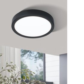   LED panel , 16.5W , falon kívüli , kerek , dimmelhető , meleg fehér , fekete keret , EGLO , FUEVA 5 , 99263