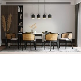   LED lámpa , függeszték , mennyezeti , 110cm , E27 foglalattal , 4 x 28W , fekete - arany , EGLO , ESTEPERRA , 99275