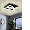 EGLO , 99326 , FRADELO 1 , fali-mennyezeti lámpa , 3000 K , LED , 4X3,5W , IP20 , fekete, átlátszó