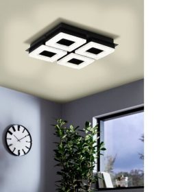   EGLO , 99326 , FRADELO 1 , fali-mennyezeti lámpa , 3000 K , LED , 4X3,5W , IP20 , fekete, átlátszó