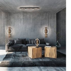   LED lámpa , mennyezeti , 3 x 12W , meleg fehér , fa , rusztikus barna , EGLO , BOYAL LED , 99413