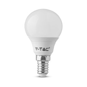   LED izzó gömb alakú E14 PRO, 5,5w, 3000K, meleg fehér, 470lm, 180°, fehér, CRI>80, V-TAC, 168