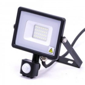   LED reflektor , 20 Watt , mozgásérzékelős , természetes fehér , SAMSUNG chip , 5 év garancia , IP65 , fekete