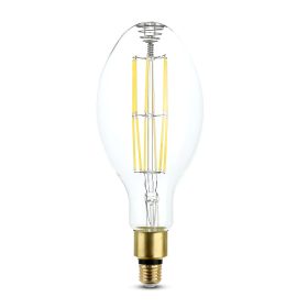   LED izzó átlátszó filament ED120 E27 160LM, 24w, 6400K, hideg fehér, 4000lm, 310°, CRI>80, V-TAC, 2817