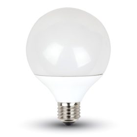   LED izzó E27-es gömb, 10w, 6400K, hideg fehér, 810lm, 200°, fehér, CRI>80, V-TAC, 4278