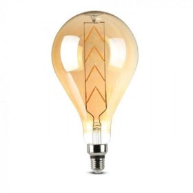   LED lámpa , égő , izzószálas hatás , filament , E27 foglalat , G165 , 8 Watt , meleg fehér , borostyán sárga , dimmelhető