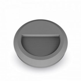   LED lámpatest , oldalfali , kültéri , lépcsővilágító , 2W , kerek , természetes fehér , szürke , IP65