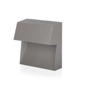   LED fali lámpa lépcsővilágító négyzet alakú, 3w, 4000K, természetes fehér, 210lm, 90°, szürke, CRI>80, IP65, V-TAC, 1401