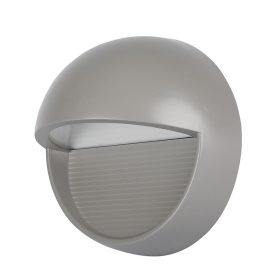   LED fali lámpa lépcsővilágító kerek, 3w, 4000K, természetes fehér, 210lm, 90°, szürke, CRI>80, IP65, V-TAC, 1407