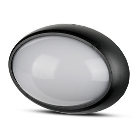   Kültéri LED mennyezeti lámpa Ovális, 12w, 3000K, meleg fehér, 840lm, 120°, fekete, CRI>70, IP54, V-TAC, 1350