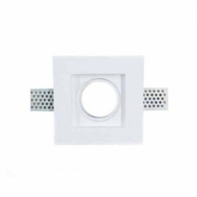   Álmennyezeti spot keret , gipszből , négyzet , gipszkartonba építhető, 100 x 100 mm
