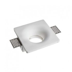   Álmennyezeti spot keret , gipszből , négyzet , gipszkartonba építhető, 120 x 120 mm , íves