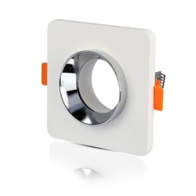   LED spotlámpa keret négyzet alakú, GU10, fehér, króm, V-TAC, 3119