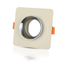   LED spotlámpa keret négyzet alakú, GU10, bézs, króm, V-TAC, 3122