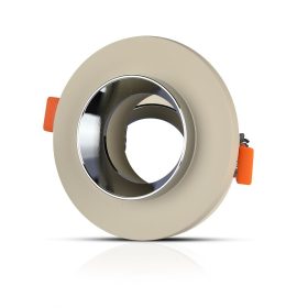 LED spotlámpa keret kerek, GU10, bézs, króm, V-TAC, 3126