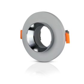   LED spotlámpa keret kerek, GU10, szürke, króm, V-TAC, 3128