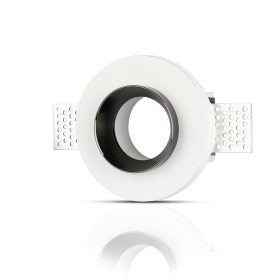 LED spotlámpa keret kerek, GU10, fehér, króm, V-TAC, 3146