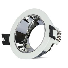 LED spotlámpa keret kerek, GU10, fehér, króm, V-TAC, 3156