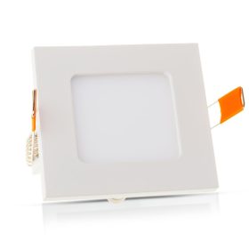   LED mini panel prémium négyzet alakú, süllyesztett, 6w, 3000K, meleg fehér, 420lm, 120°, fehér, CRI>80, V-TAC, 4863