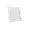 LED panel , 18W , süllyesztett , üveg előlappal , négyzet , természetes fehér