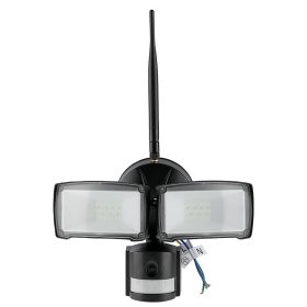   SMART LED reflektor WIFI szenzoros kamerával, 18w, 6000K, hideg fehér, 600lm, 180°, fekete, CRI>70, V-TAC, 5917