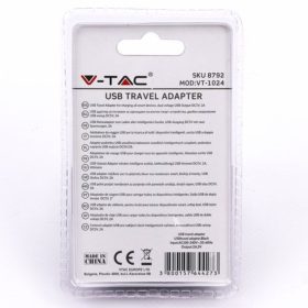   VT-1024 Usb Utazó Adapter Dupla Bliszteres Csomagolással - Fekete