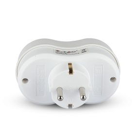   VT-1042 2 Db-Os Konnektoros Átalakító 16A Földelő Érintkezővel 16A-Fehér