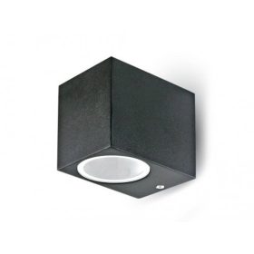   LED lámpatest , GU10-es foglalatú , oldalfali , fekete , IP44 , négyzet