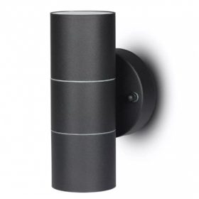   LED lámpatest , GU10-es foglalatú , oldalfali , 2 irányú , fekete , IP44