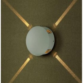   LED lámpatest , oldalfali , kerek , 4 irányú , 4W , természetes fehér , fehér , kültéri , IP65