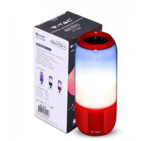   LED lámpa , hordozható , beépített hangszóróval , Bluetooth , színes hangulatvilágítás , 2 x 3W , RGB , USB , piros