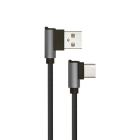   VT-5362 1M-Es Usb-C Kábel L-Típusú - Fekete (Diamond Sorozat)