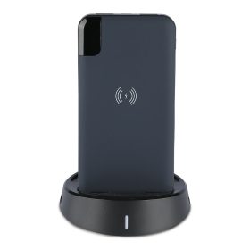   VT-3509 8000 Mah Vezeték Nélküli Power Bank Kijelzővel És Állványnyal - Sötétkék