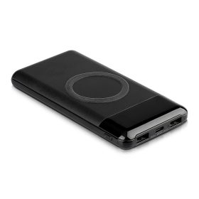   VT-3521 10000 Mah Vezeték Nélküli Power Bank Kettős Usb + Type-C + LED Képernyővel - Fekete
