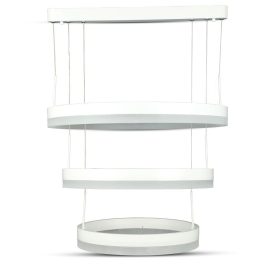   3 részes csillár, 92w, 3000K, meleg fehér, 5925lm, 120°, fehér, dimmelhető, V-TAC, 3989