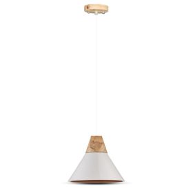 Függeszték, modern fa tetejű, E27, fehér, V-TAC, 3756
