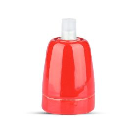 Porcelán függeszték, E27, piros, V-TAC, 3799