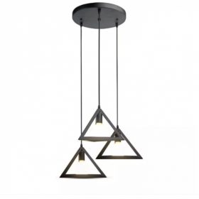   LED lámpa függeszték , mennyezeti , 3 x E27 , fém , fekete