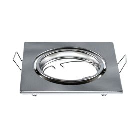   LED spotlámpa keret négyzet alakú, GU10, szatén nikkel, 2 db/csomag, V-TAC, 8942