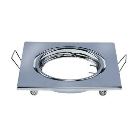   LED spotlámpa keret négyzet alakú, GU10, króm, 2 db/csomag, V-TAC, 8943